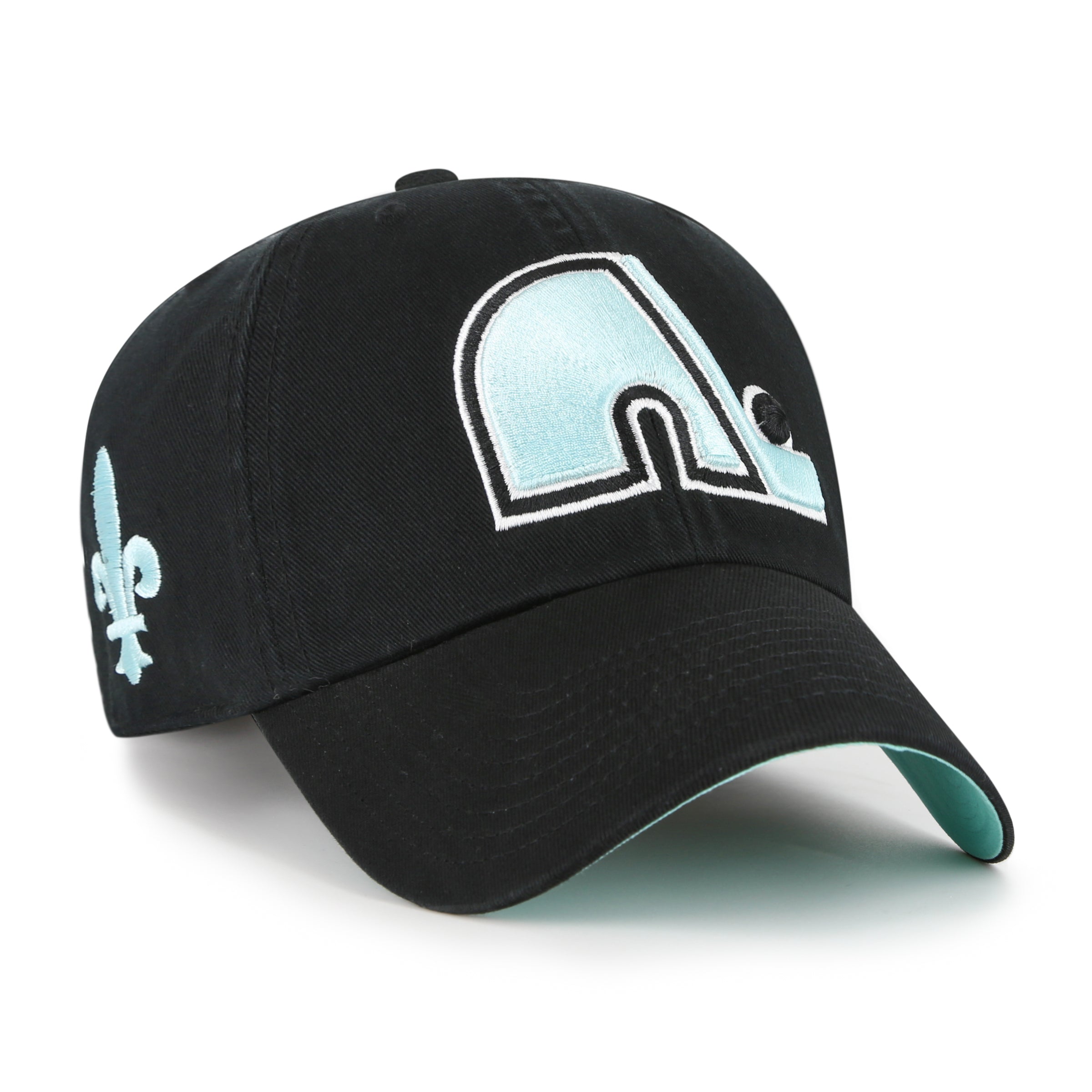 Casquette ajustable double sous-marine pour homme des Nordiques de Québec LNH 47 Brand, noire et menthe