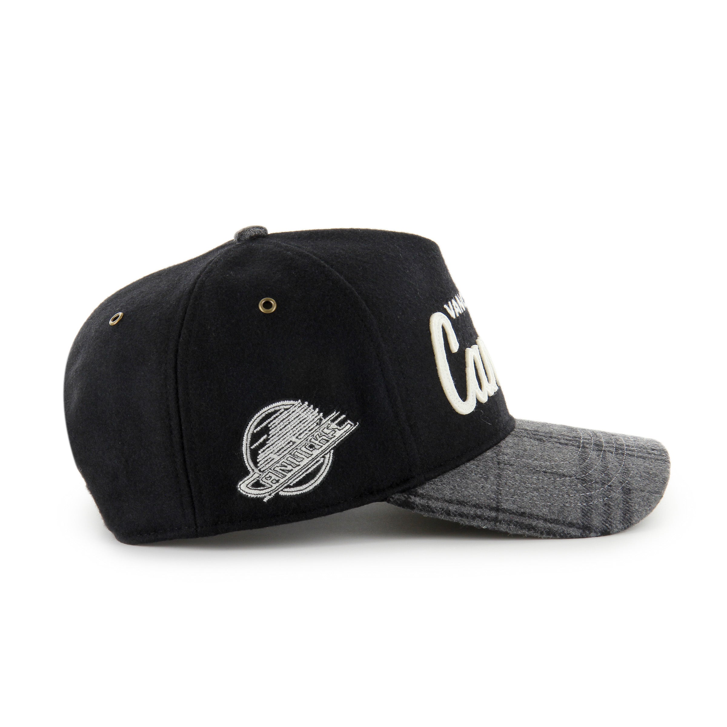 Casquette à carreaux noirs Vancouver Canucks NHL 47 Brand pour homme