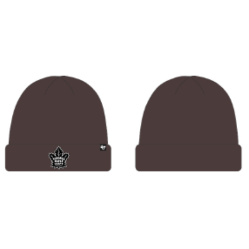 Toronto Maple Leafs NHL 47 Brand Men's Dark Chocolate Raised Cuff Knit Beanie