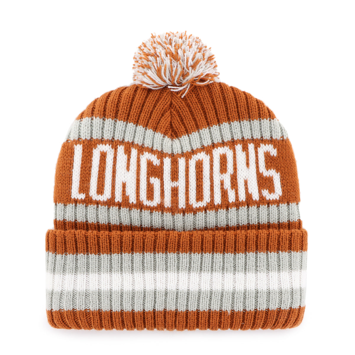 Texas Longhorns NCAA 47 Brand Men's Orange Bering Cuff Pom Knit