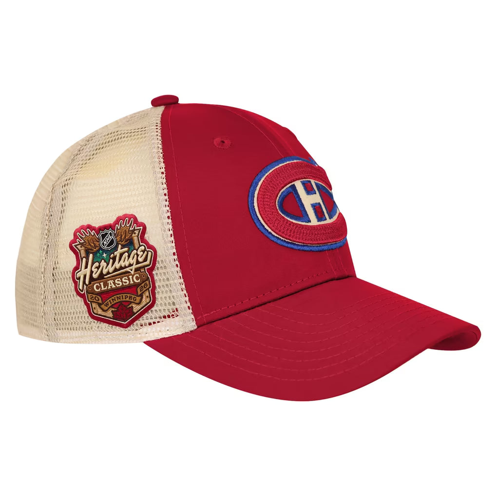 Montreal Canadiens NHL Fanatics Branded Youth Red 2026 Heritage Classic Trucker Adjustable Hat