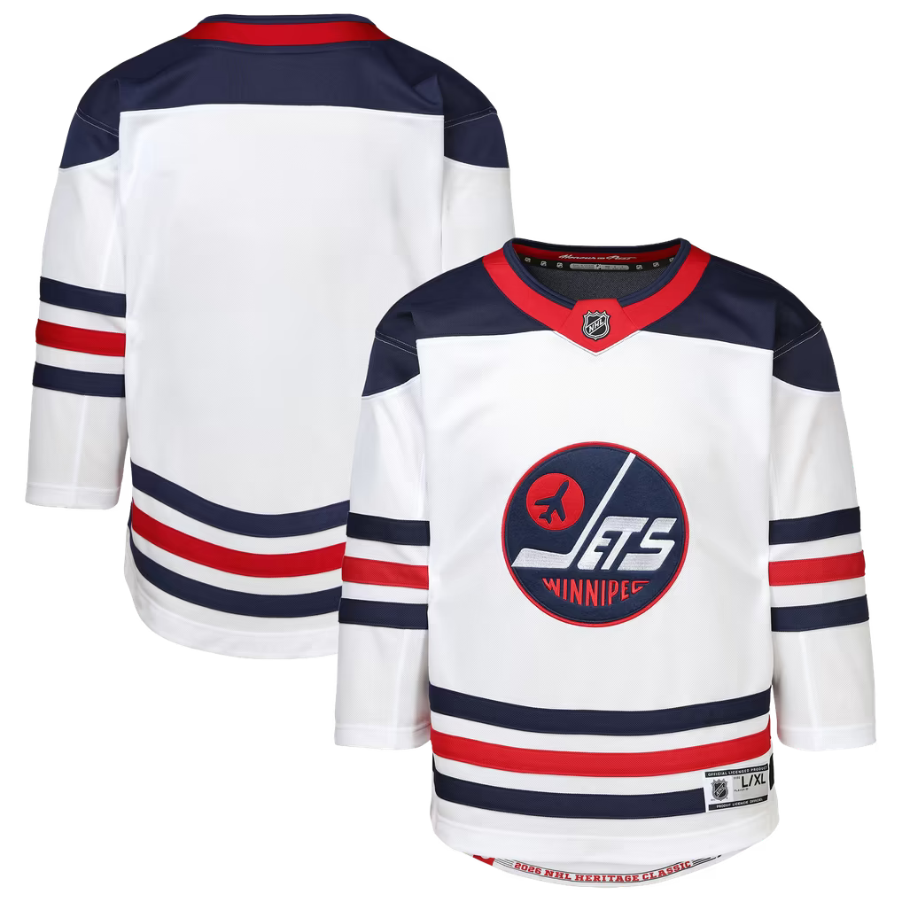 Winnipeg Jets NHL Outerstuff Youth White 2026 Heritage Classic Premier Jersey