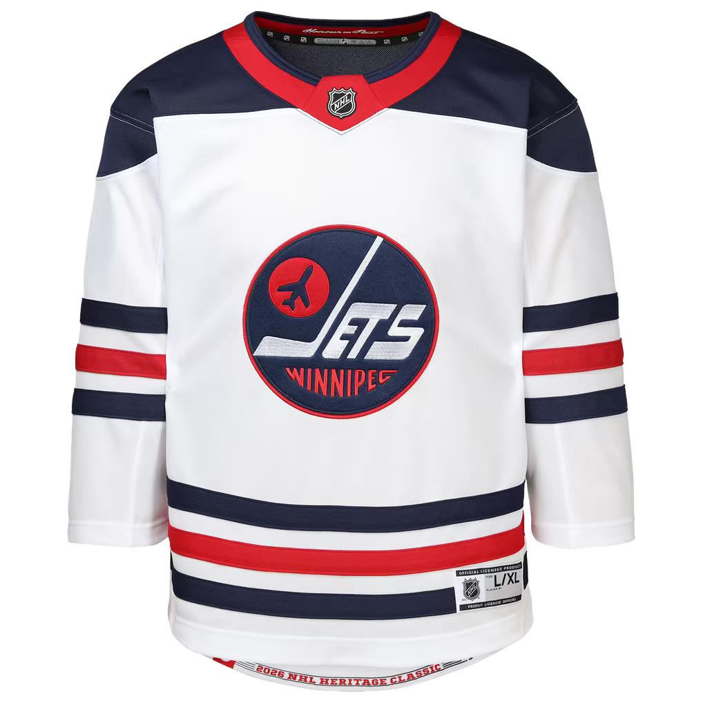 Winnipeg Jets NHL Outerstuff Youth White 2026 Heritage Classic Premier Jersey