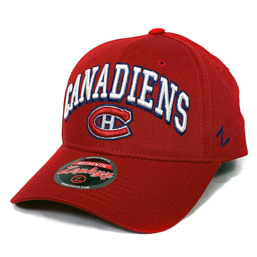 Casquette snapback rouge à arche pour homme Zephyr des Canadiens de Montréal (NHL)