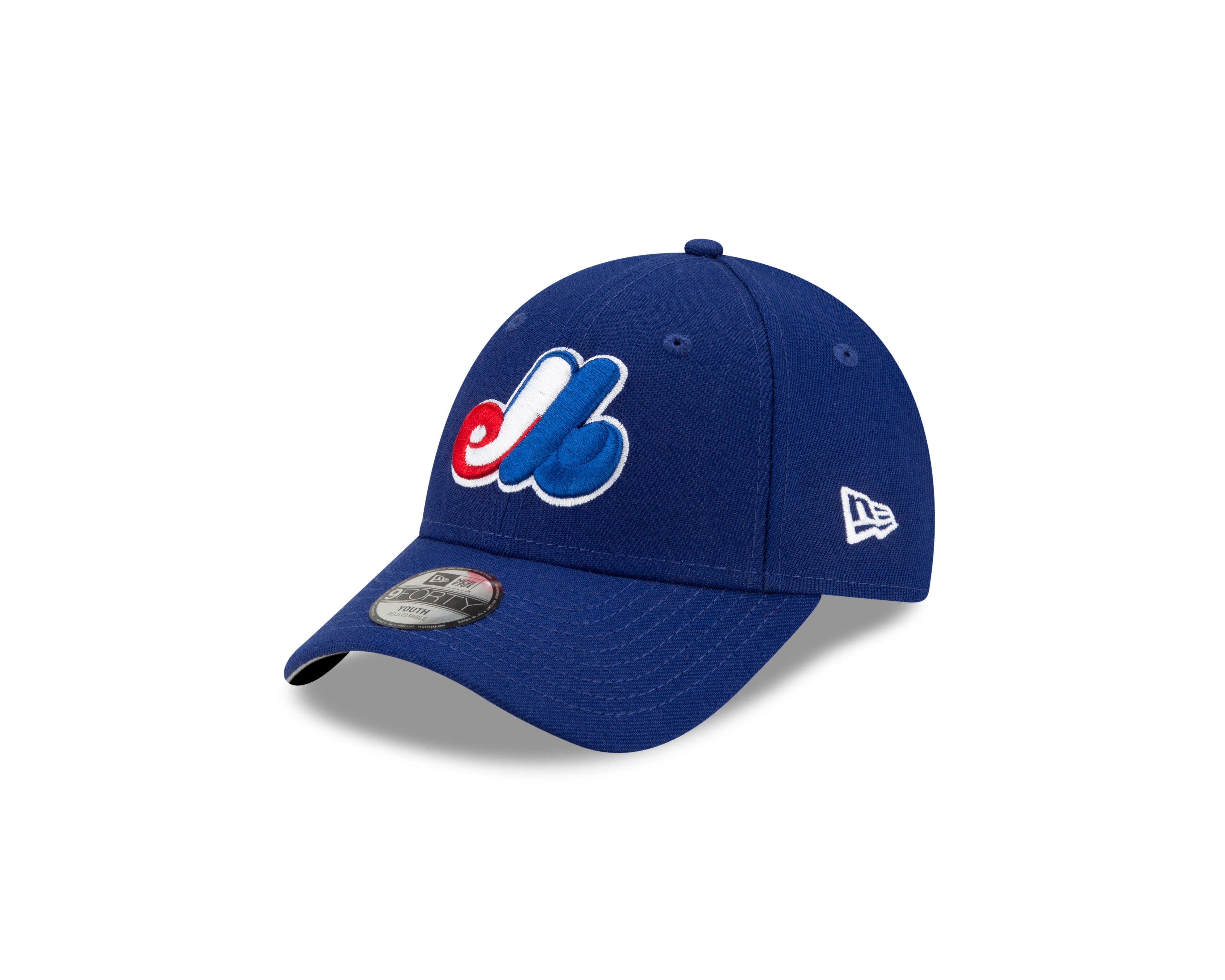 Casquette ajustable 9Forty bleu royal pour jeunes des Expos de Montréal MLB New Era