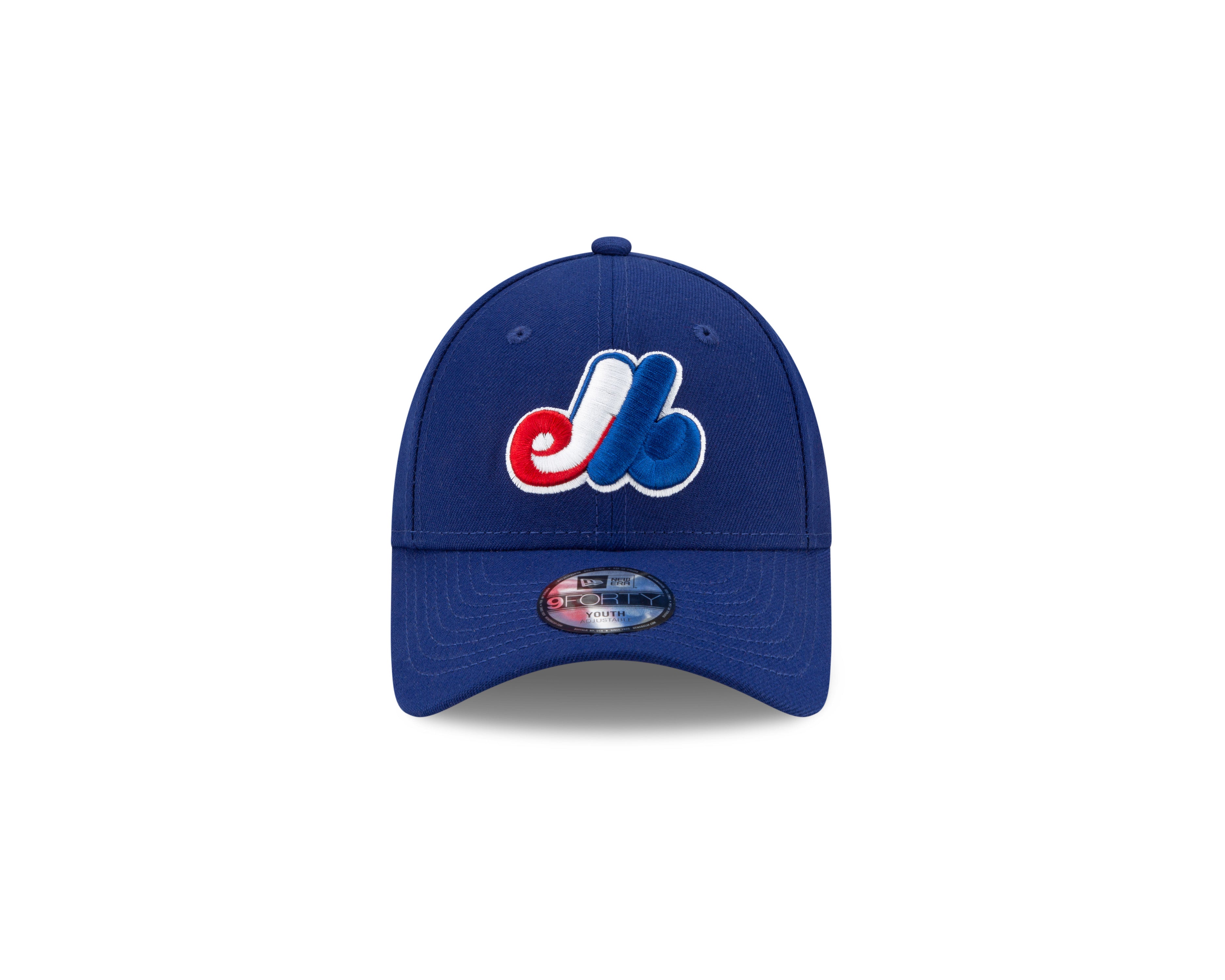 Casquette ajustable 9Forty bleu royal pour jeunes des Expos de Montréal MLB New Era