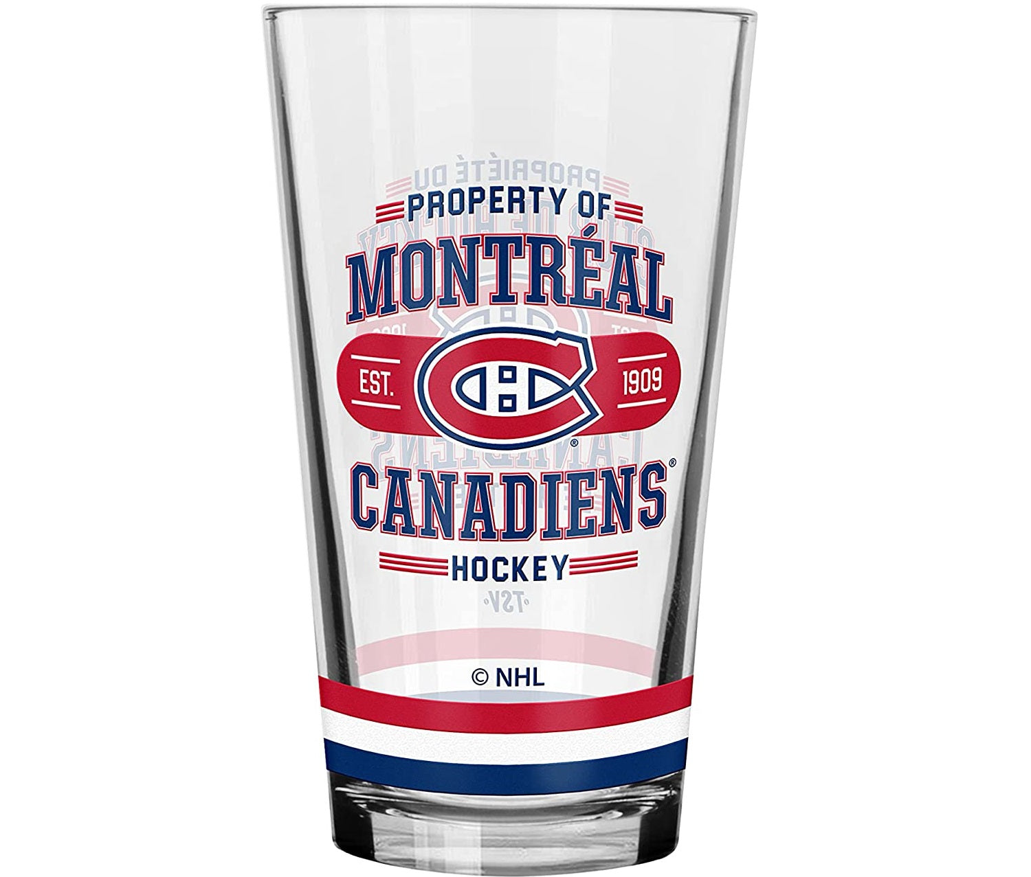Canadiens de Montréal NHL TSV 16oz Propriété du verre à mélanger