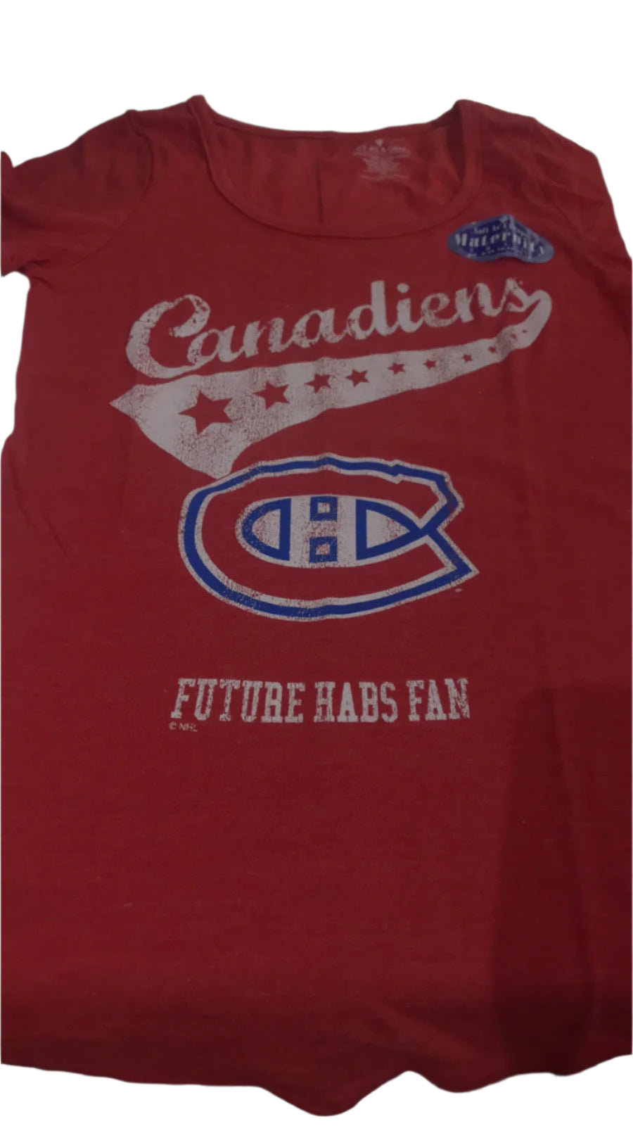T-shirt de maternité avec logo de l'équipe rouge des Canadiens de Montréal de la LNH pour les futurs fans des Habs