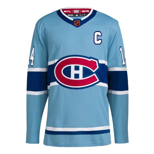 Nick Suzuki Montreal Canadiens NHL Adidas Men's Light Blue Adizero 2022/23 Reverse Retro 2.0 Authentic Pro Stitched Jersey