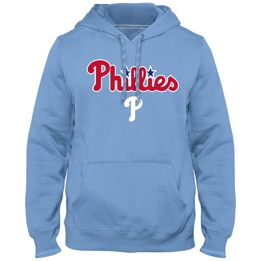 Philadelphia Phillies MLB Bulletin Men's Light Blue Express Twill Logo Hoodie