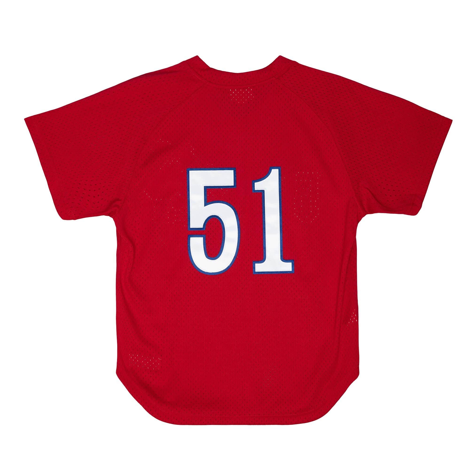 Randy Johnson Montreal Expos MLB Mitchell & Ness Men's Red Authentic BP Jersey