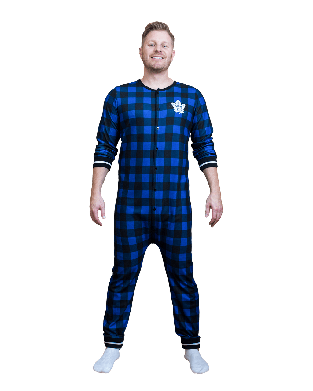 Toronto Maple Leafs NHL Hockey Sockey Unisex Royal Blue Union Suit Onesie