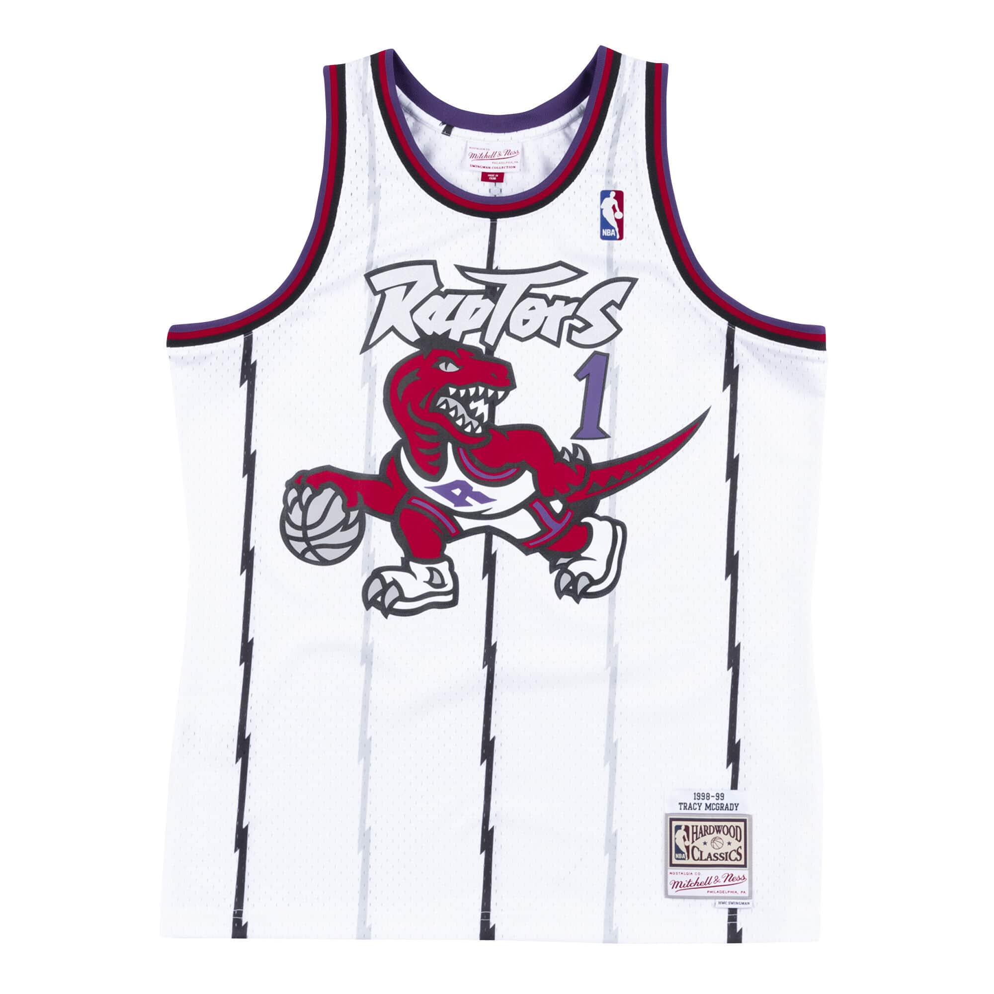 Tracy Mcgrady Toronto Raptors NBA Mitchell & Ness Men's White 1998-99 Hardwood Classics Swingman Jersey