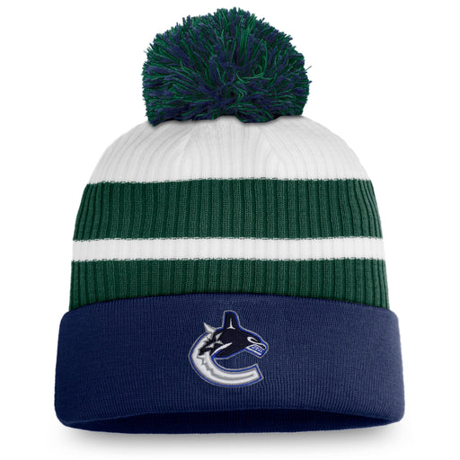 Vancouver Canucks NHL Fanatics Branded Men's Navy/Green Special Edition Cuff Pom Knit Hat