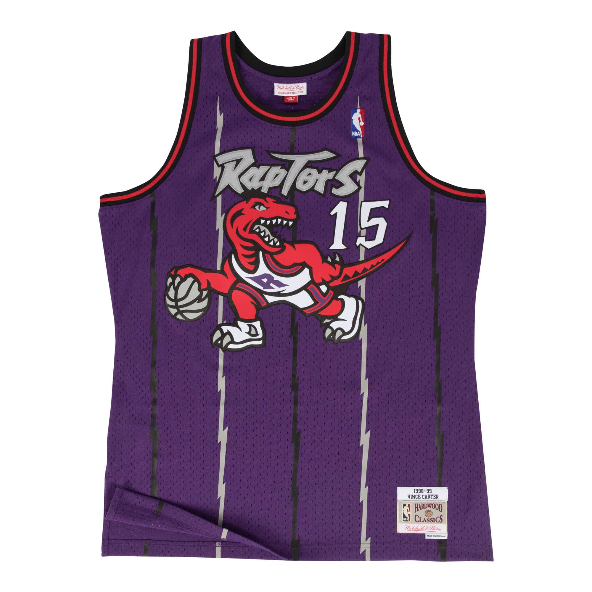 Vince Carter Toronto Raptors NBA Mitchell & Ness Men's Purple 1998-99 Hardwood Classics Swingman Jersey