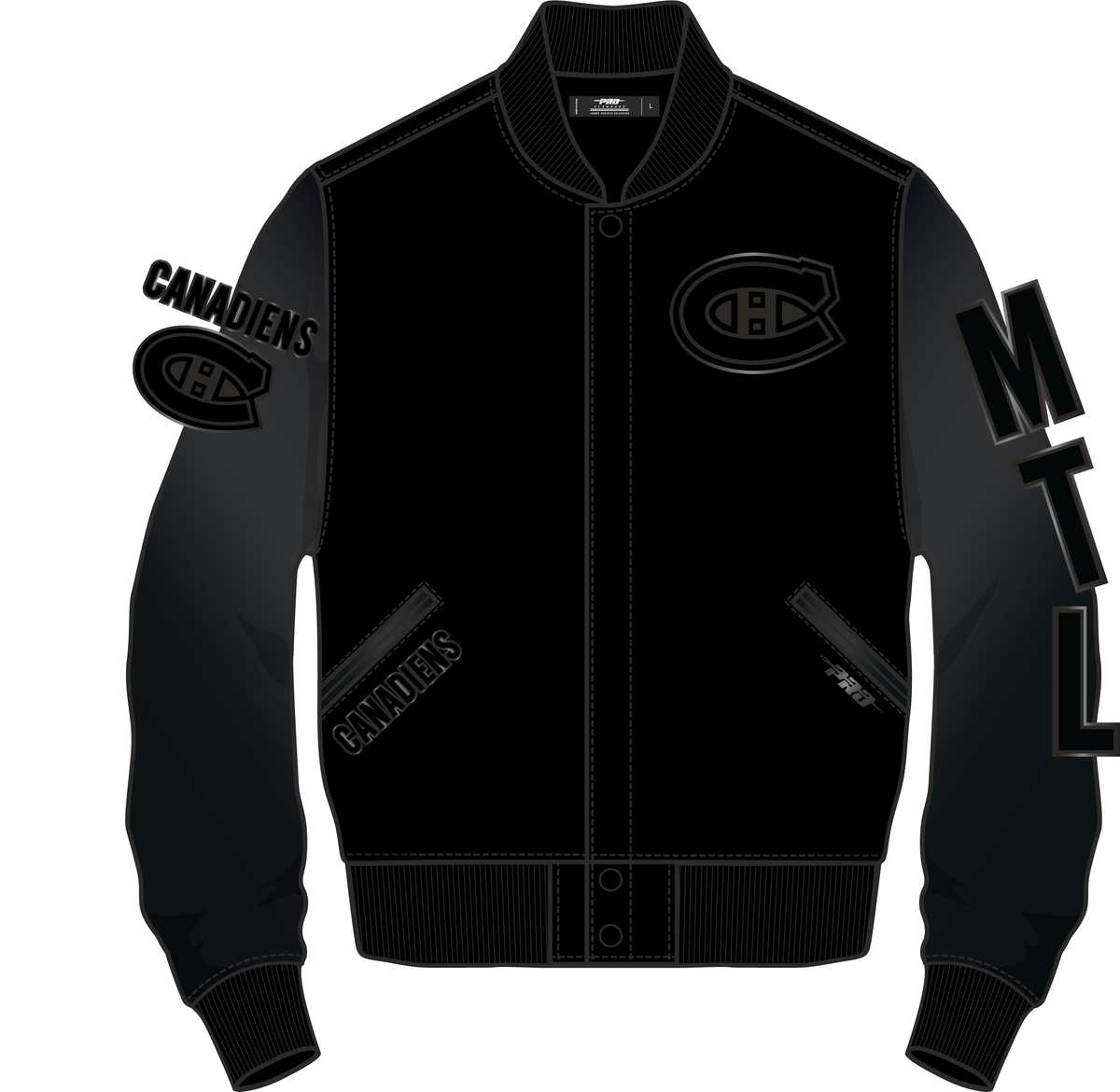 Montreal Canadiens NHL Pro Standard Men's Black Classic Wool Varsity Jacket