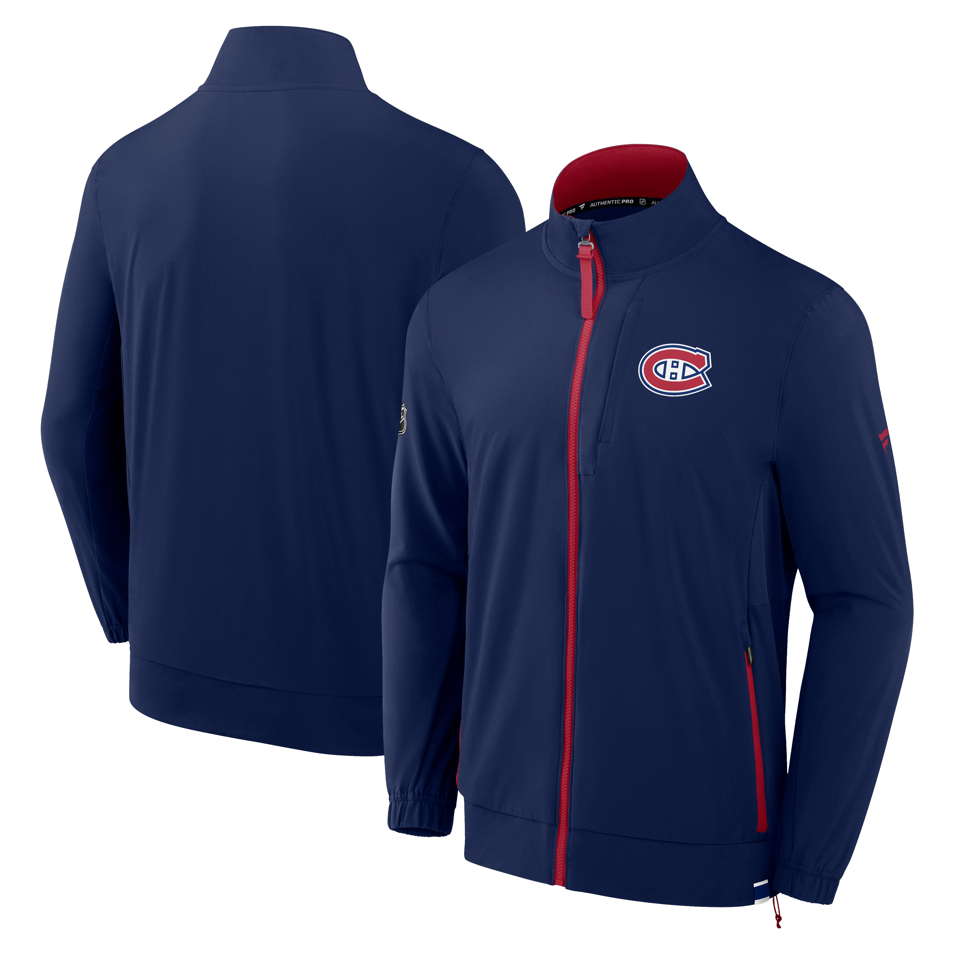 Veste authentique des entraîneurs de patinoire professionnelle Fanatics Branded de la LNH des Canadiens de Montréal pour hommes