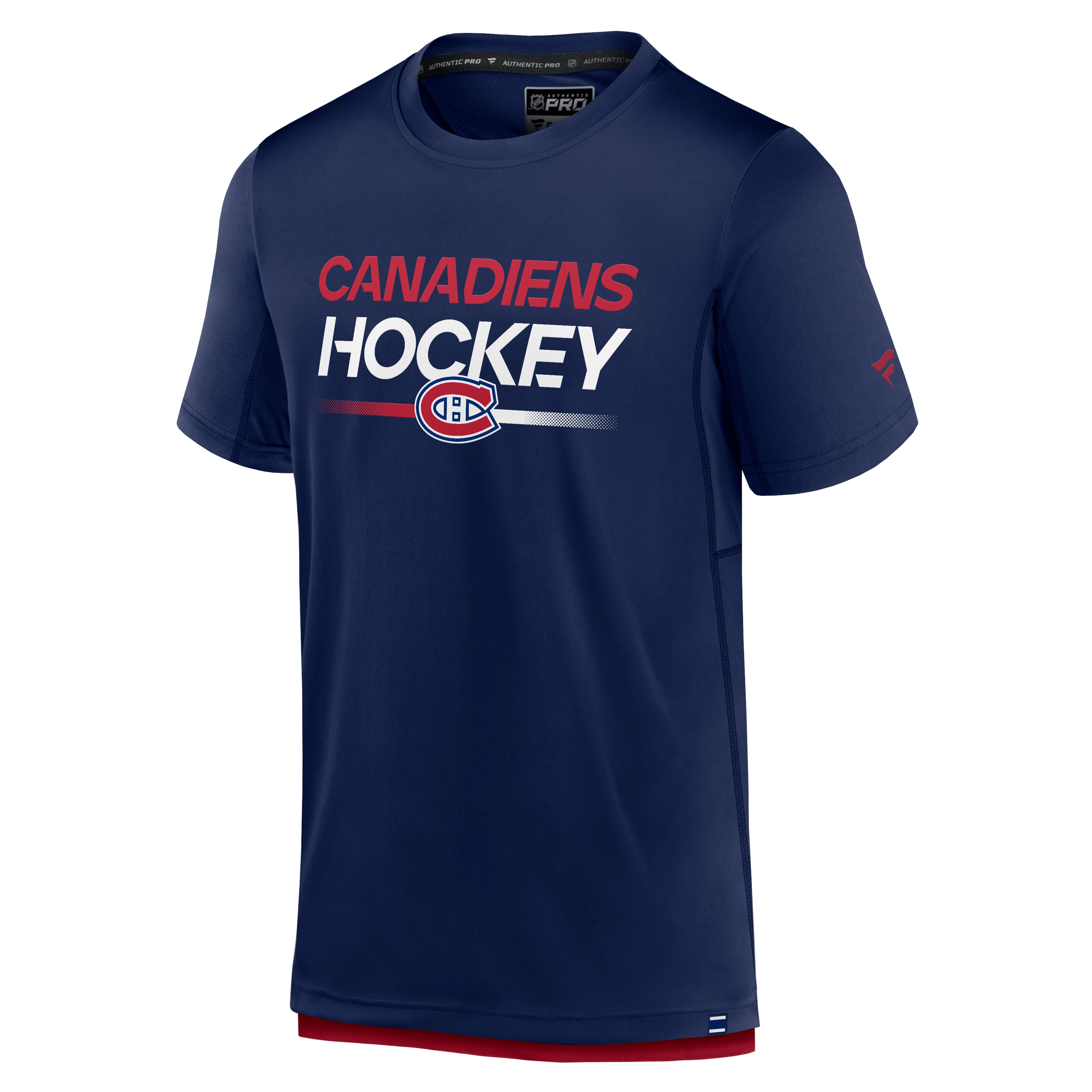 Montreal Canadiens NHL Fanatics Branded Men's Navy Authentic Pro Tech T-Shirt