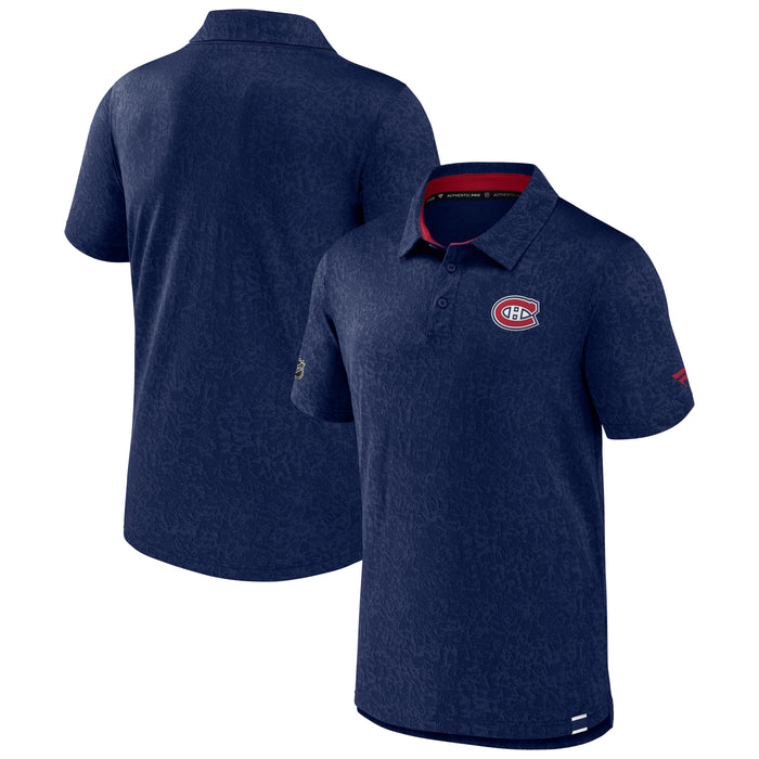 Montreal Canadiens NHL Fanatics Branded Men's Navy Authentic Pro Polo T-Shirt
