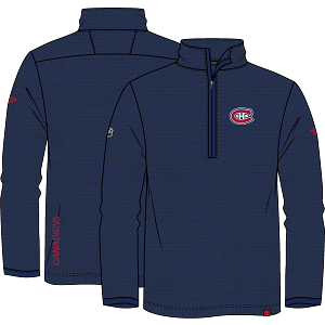 Montreal Canadiens NHL Fanatics Branded Men's  Authentic Pro Navy 1/4 Zip Long-sleeve Shirt