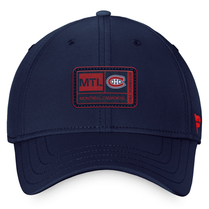 Montreal Canadiens NHL Fanatics Branded Men's Navy Authentic Pro 2023 Training Camp Stretch Fit Hat