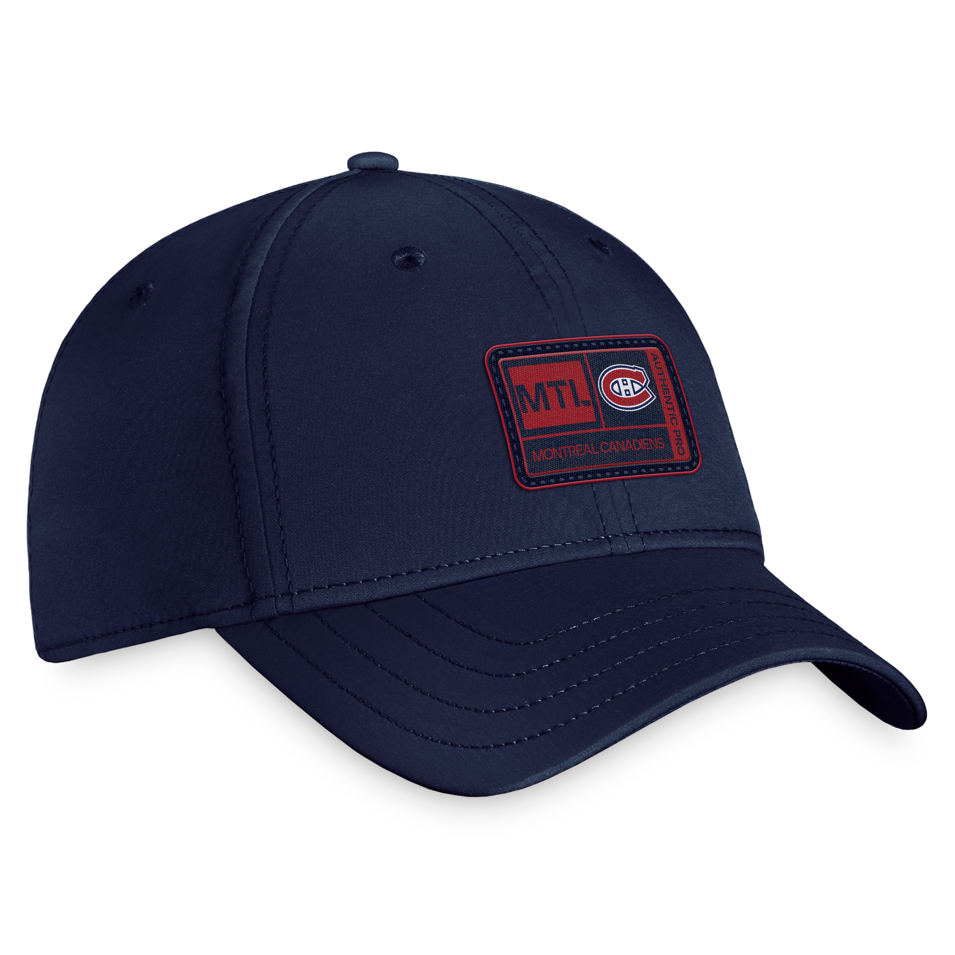 Montreal Canadiens NHL Fanatics Branded Men's Navy Authentic Pro 2023 Training Camp Stretch Fit Hat