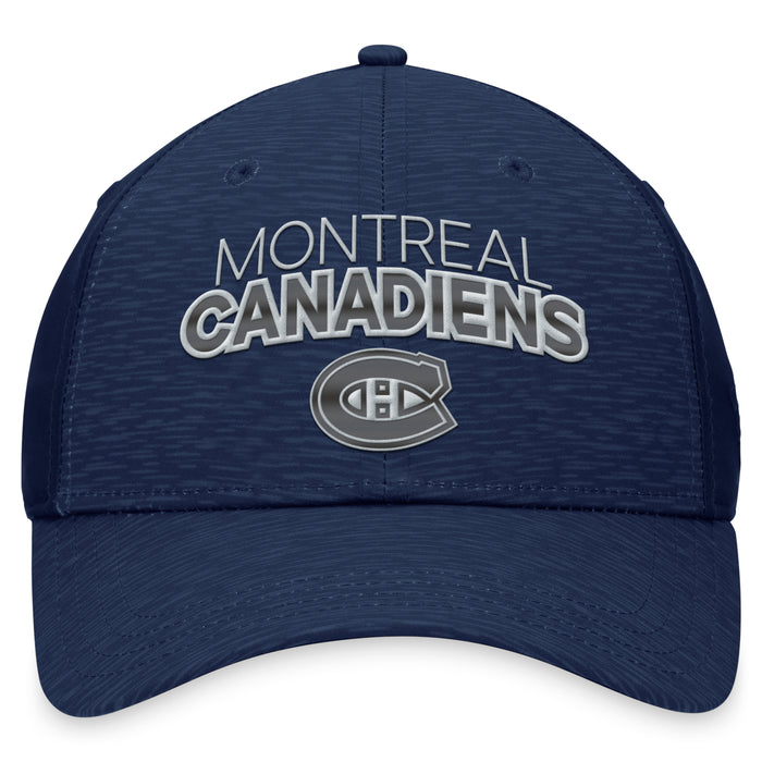 Montreal Canadiens NHL Fanatics Branded Men's Navy Authentic Pro Road Stretch Fit Hat