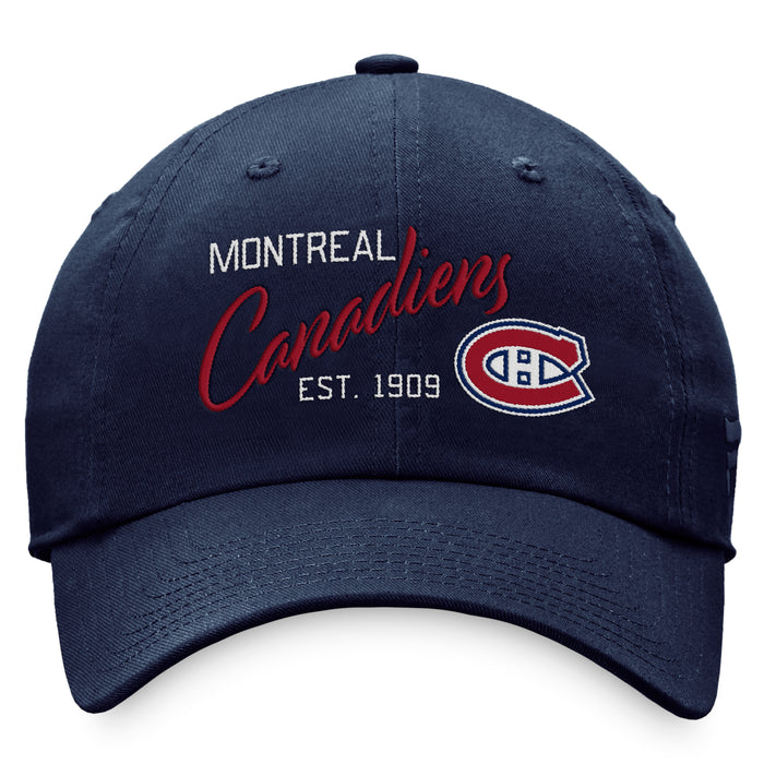 Montreal Canadiens NHL Fanatics Branded Women's Navy Fundamental Adjustable Hat