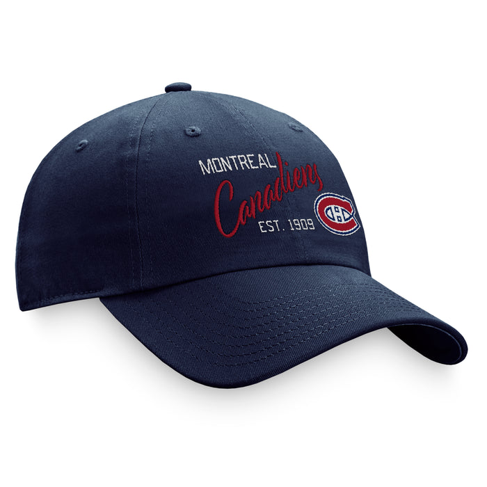 Montreal Canadiens NHL Fanatics Branded Women's Navy Fundamental Adjustable Hat