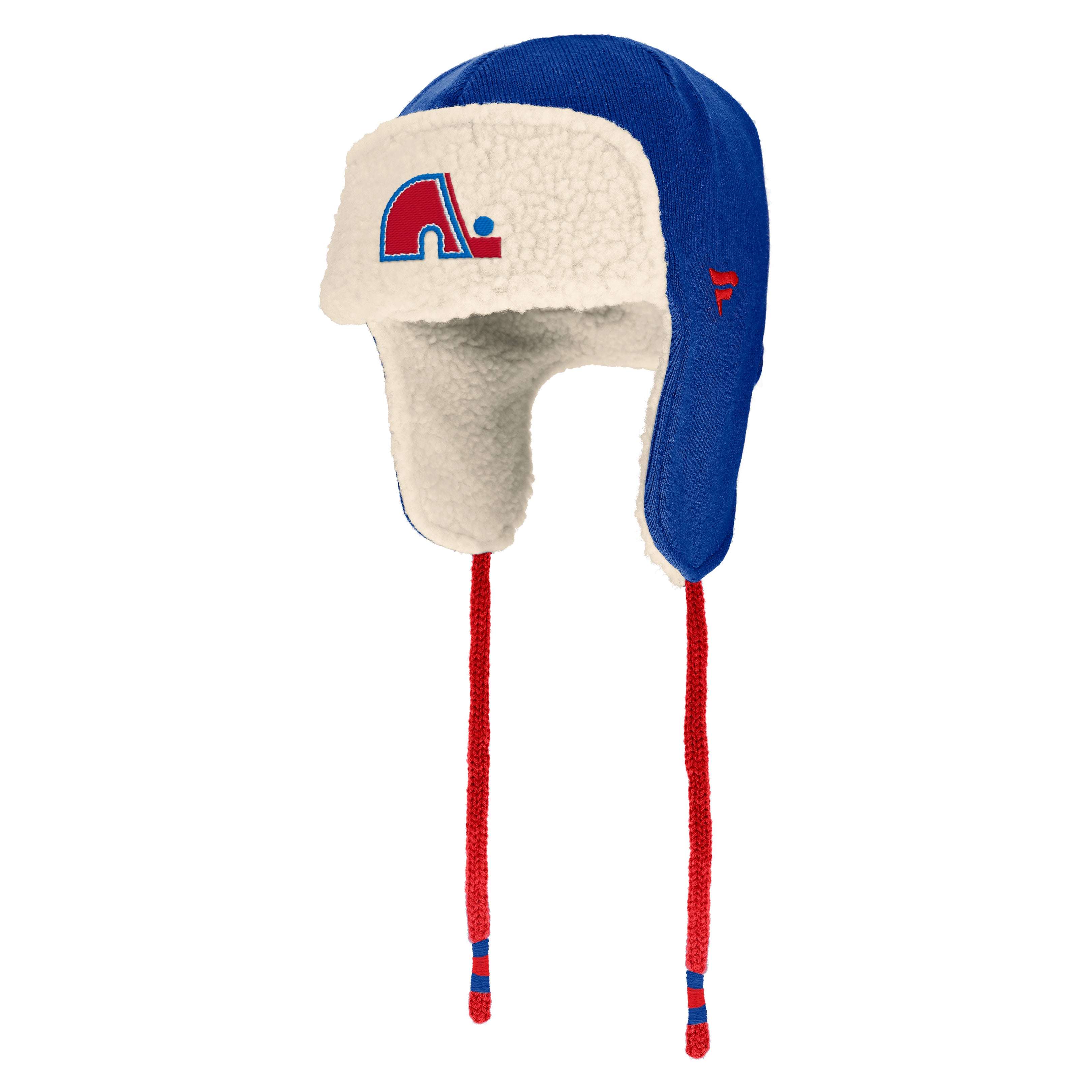 Nordiques de Québec NHL Fanatics Branded Trapper en tricot Heritage bleu royal/rouge pour hommes