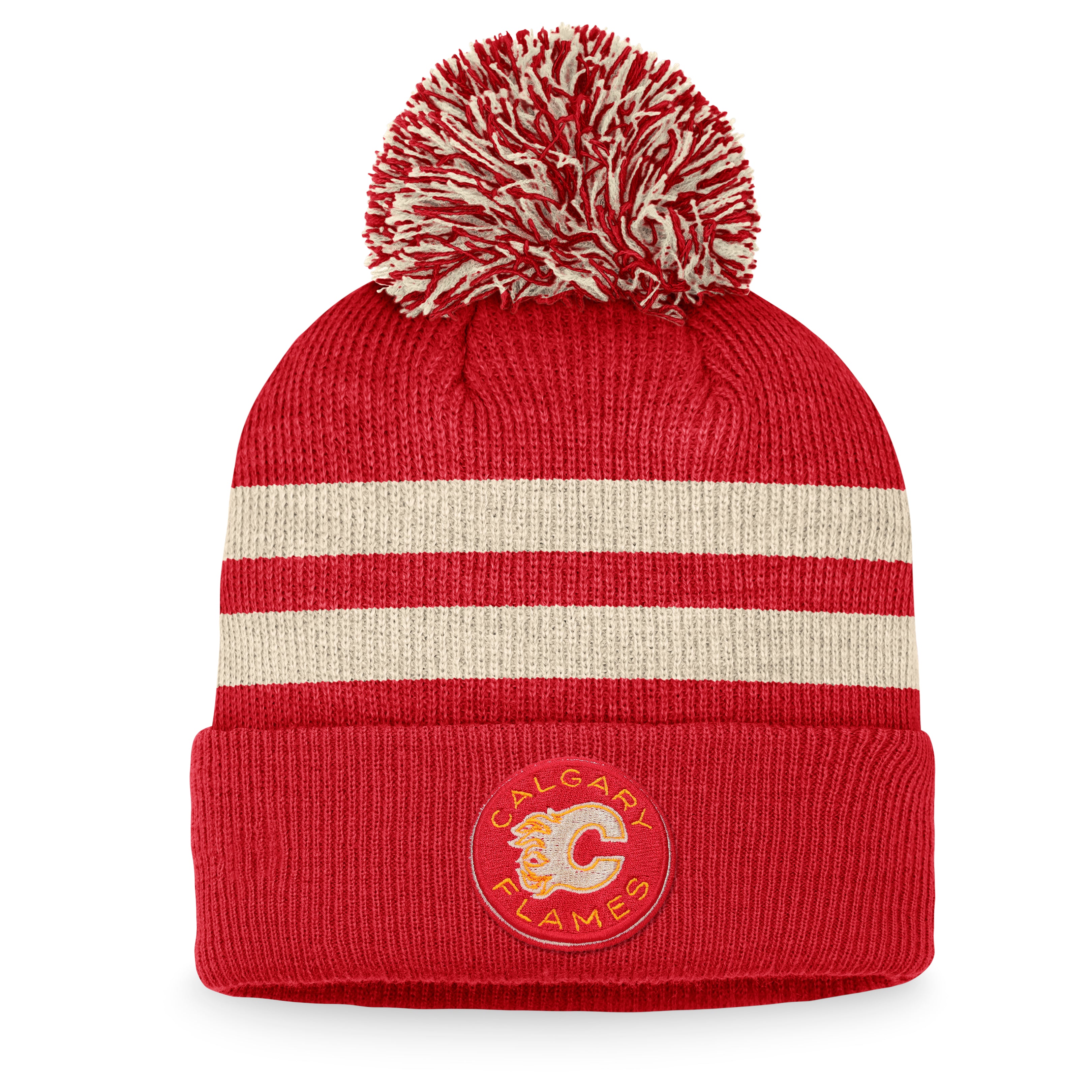 Bonnet en tricot à pompon à revers classique Heritage 2023 Heritage Classic Cuff des Fanatics de la LNH des Flames de Calgary pour femmes de marque rouge