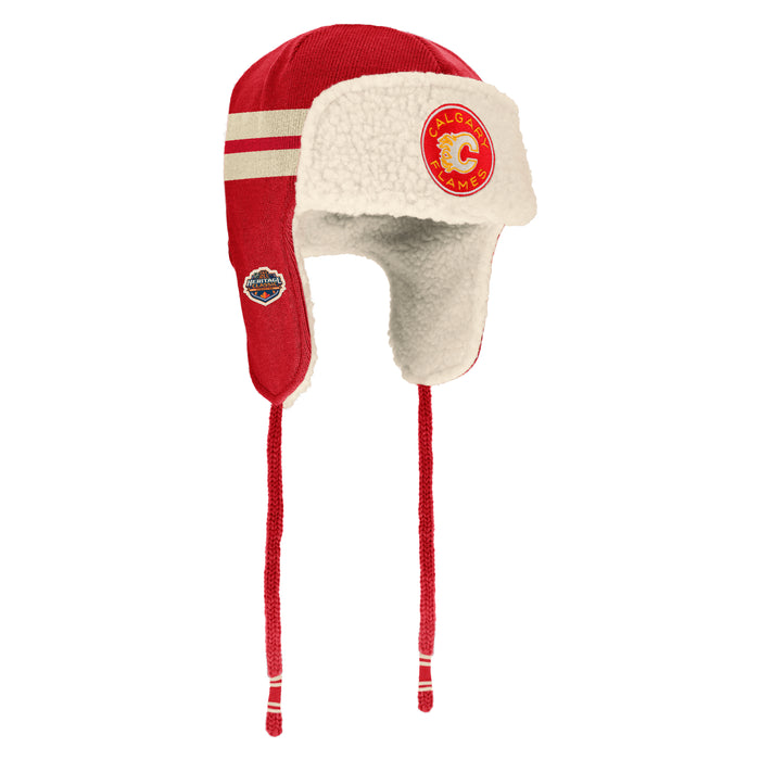 Calgary Flames NHL Fanatics Branded Men's Red/Cream 2023 Heritage Classic Trapper Hat