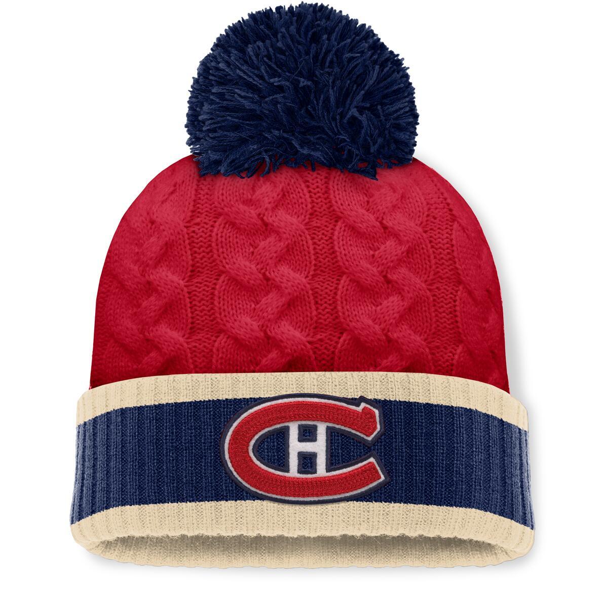 Montreal Canadiens NHL Fanatics Branded Women's Red 2026 Heritage Classic Cuff Pom Knit Hat