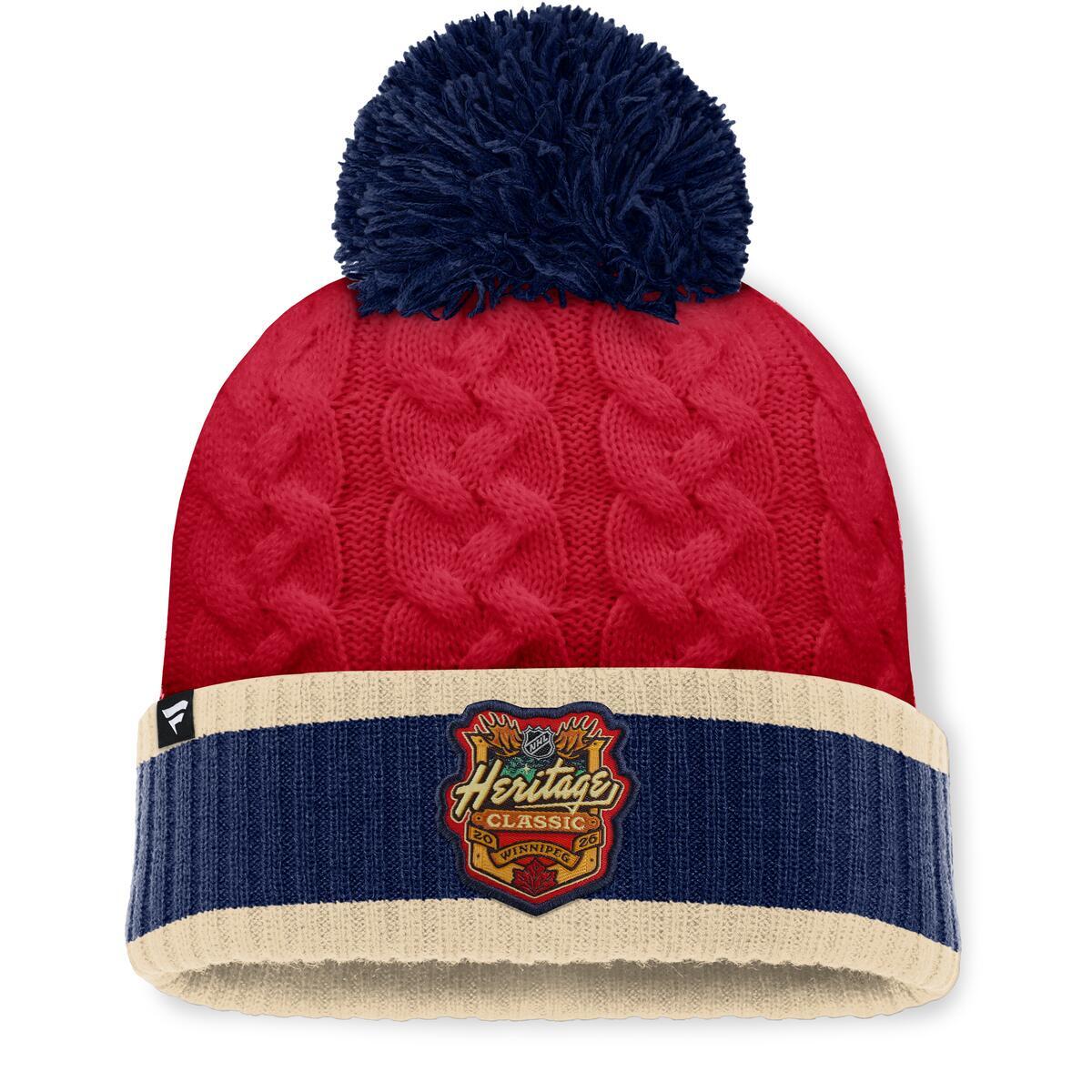 Montreal Canadiens NHL Fanatics Branded Women's Red 2026 Heritage Classic Cuff Pom Knit Hat