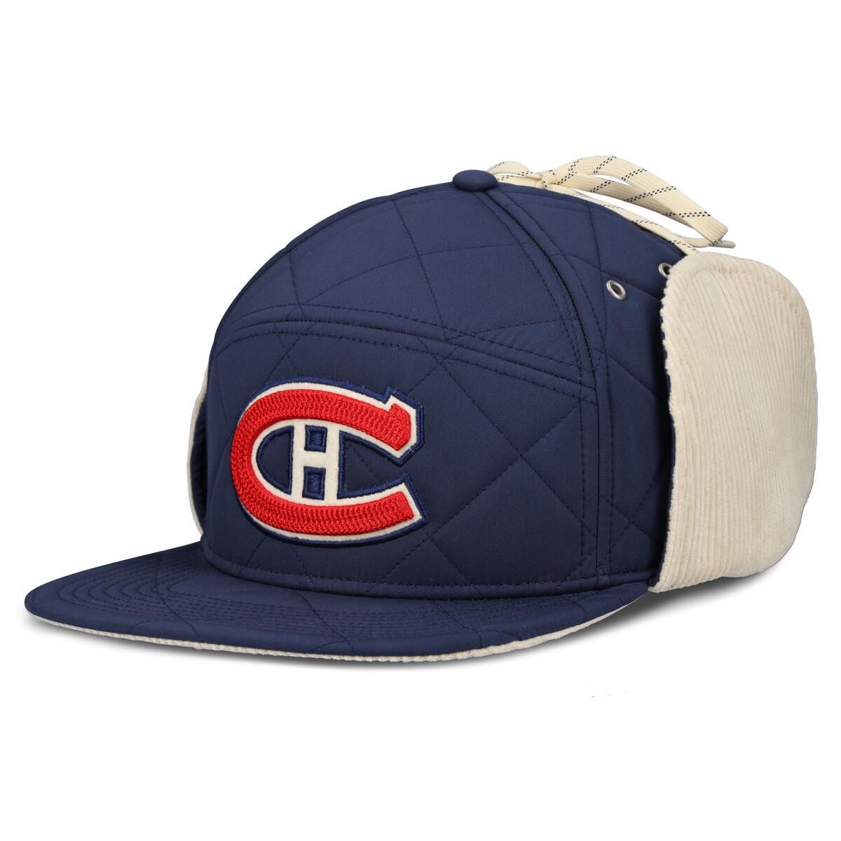 Montreal Canadiens NHL Fanatics Branded Men's Navy 2026 Heritage Classic Corduroy Poly Horizon Ear Flap Trapper Hat
