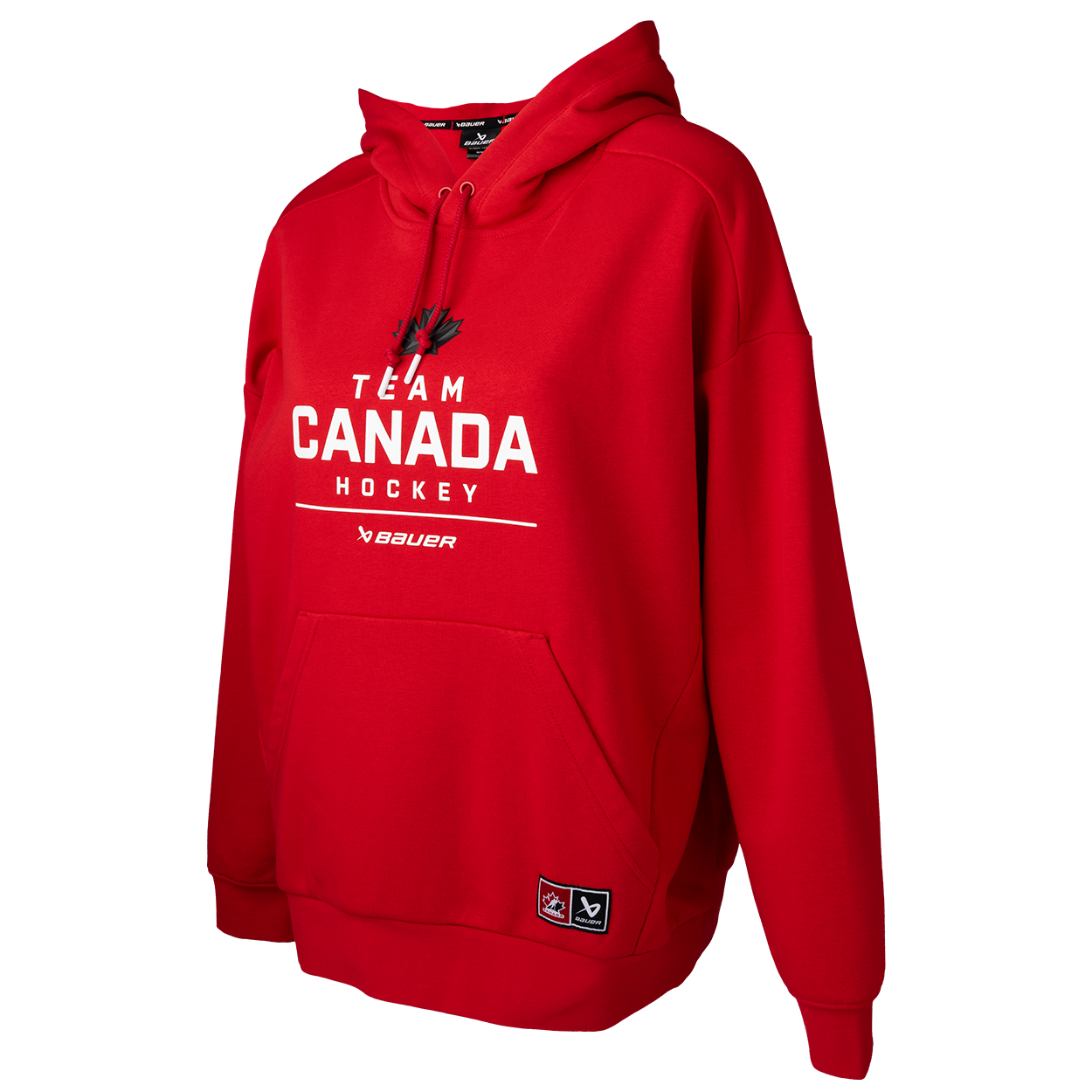 Chandail à capuchon rouge pour femme Bauer de Hockey Canada IIHF