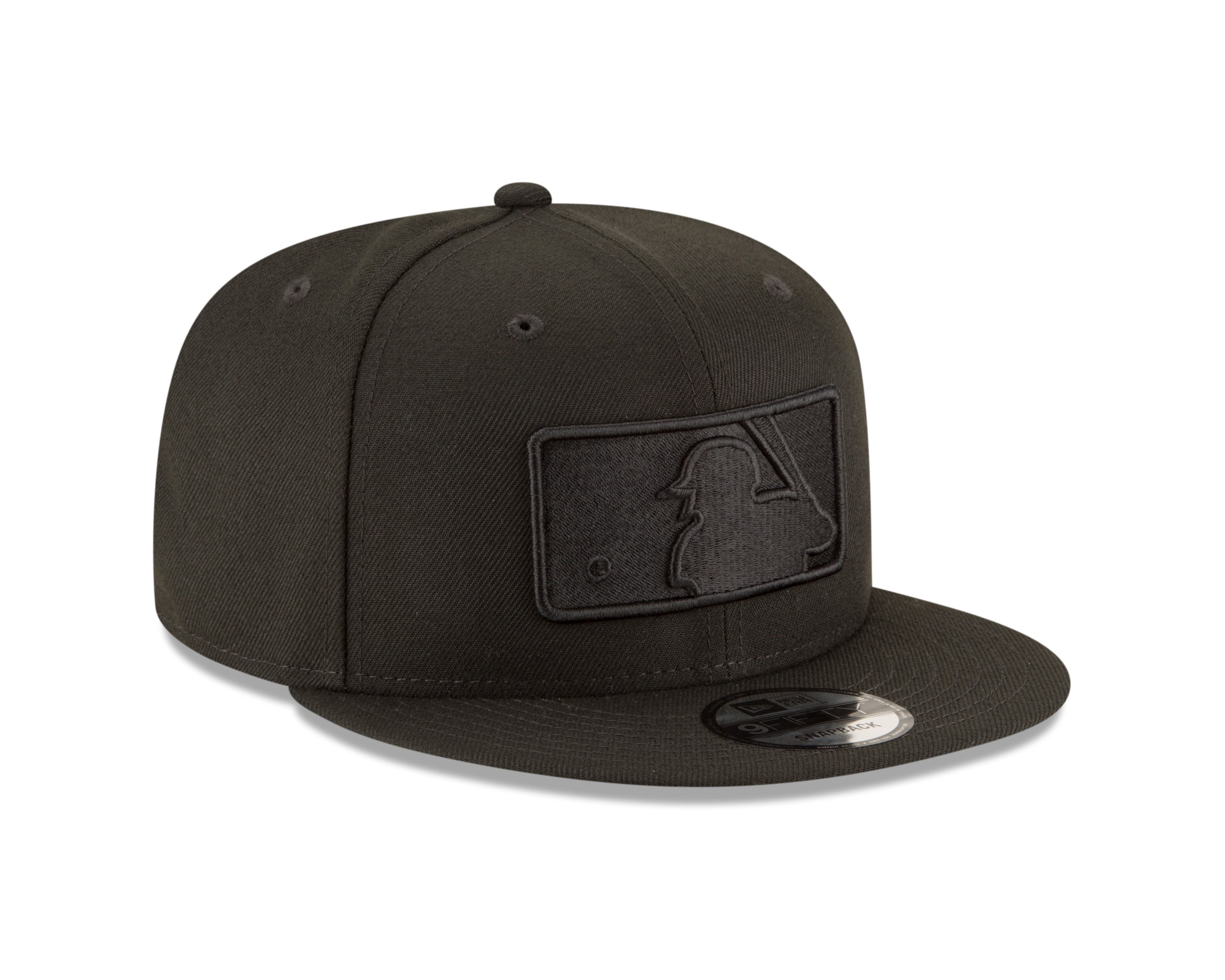 MLB Batterman Logo New Era Men's Black on Black 9Fifty Basic Snapback