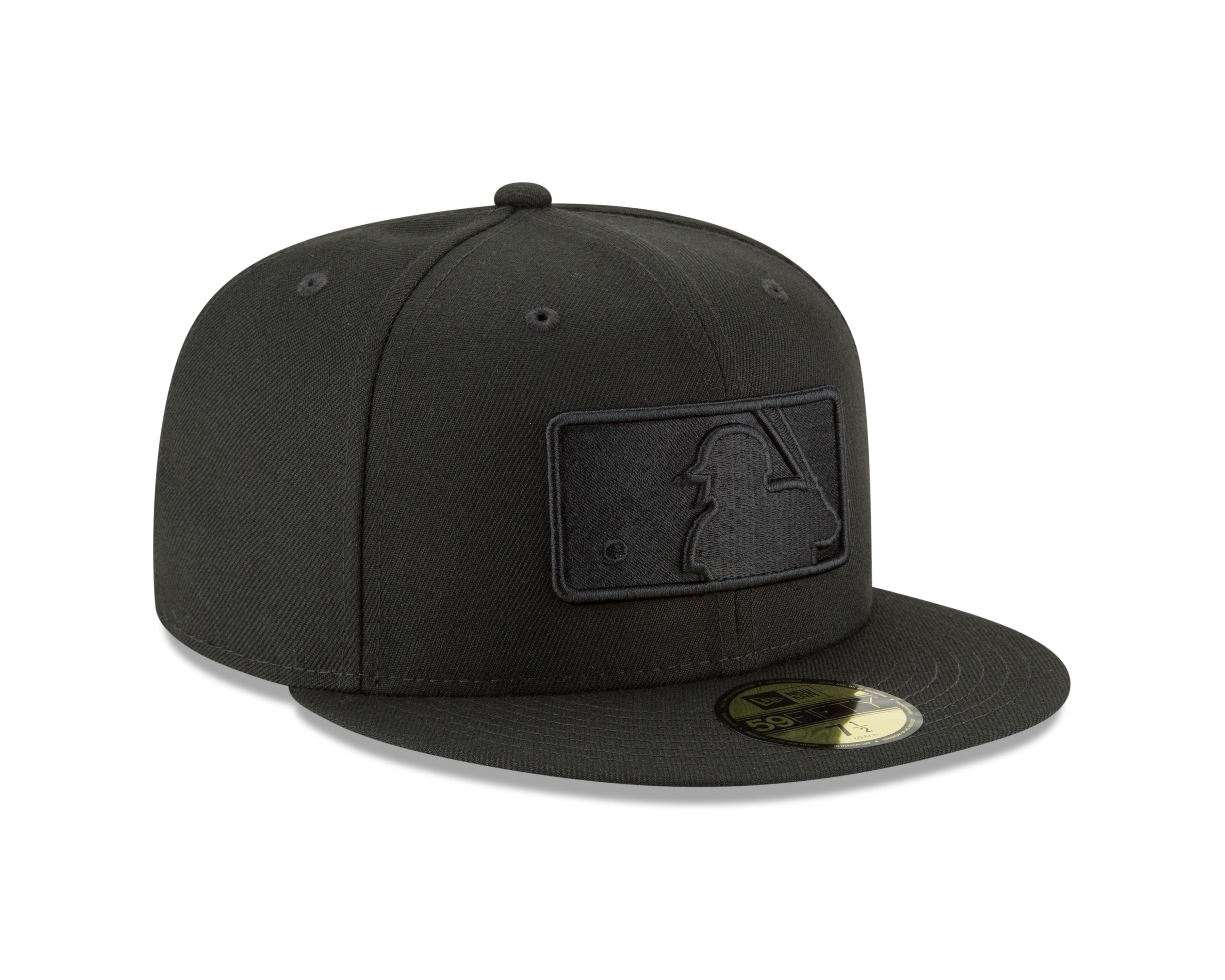 MLB Batterman Logo New Era Men's Black on Black 59Fifty Fitted Hat