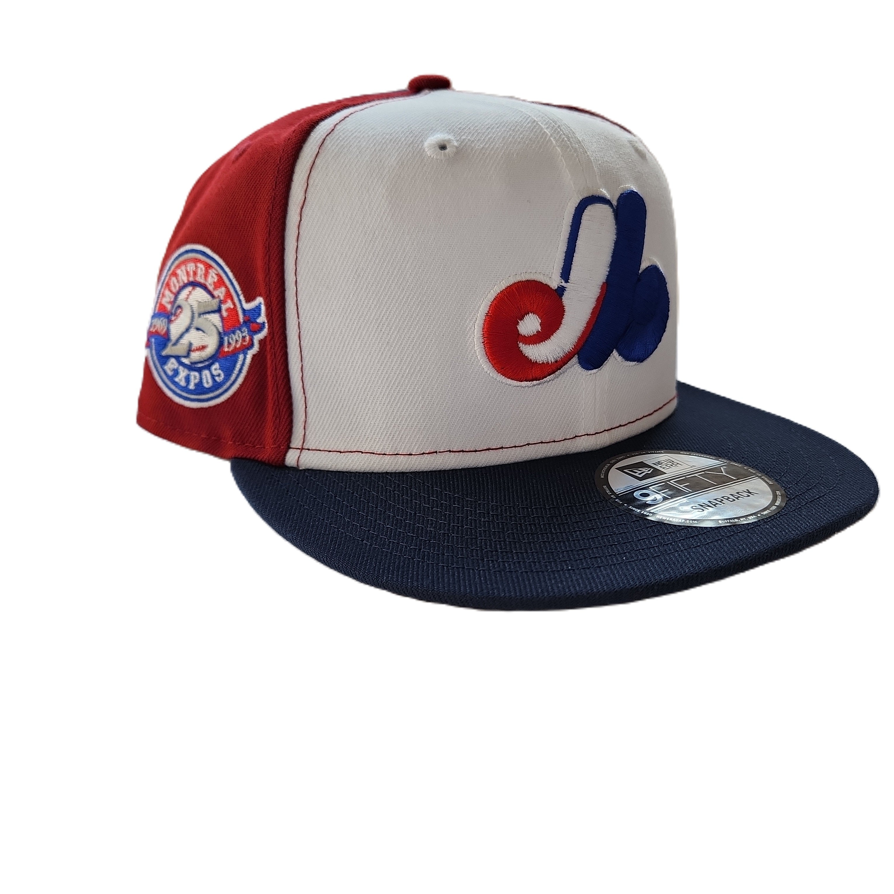 Expos de Montréal MLB New Era Tricolor 9Fifty 25e anniversaire Cooperstown Snapback pour hommes