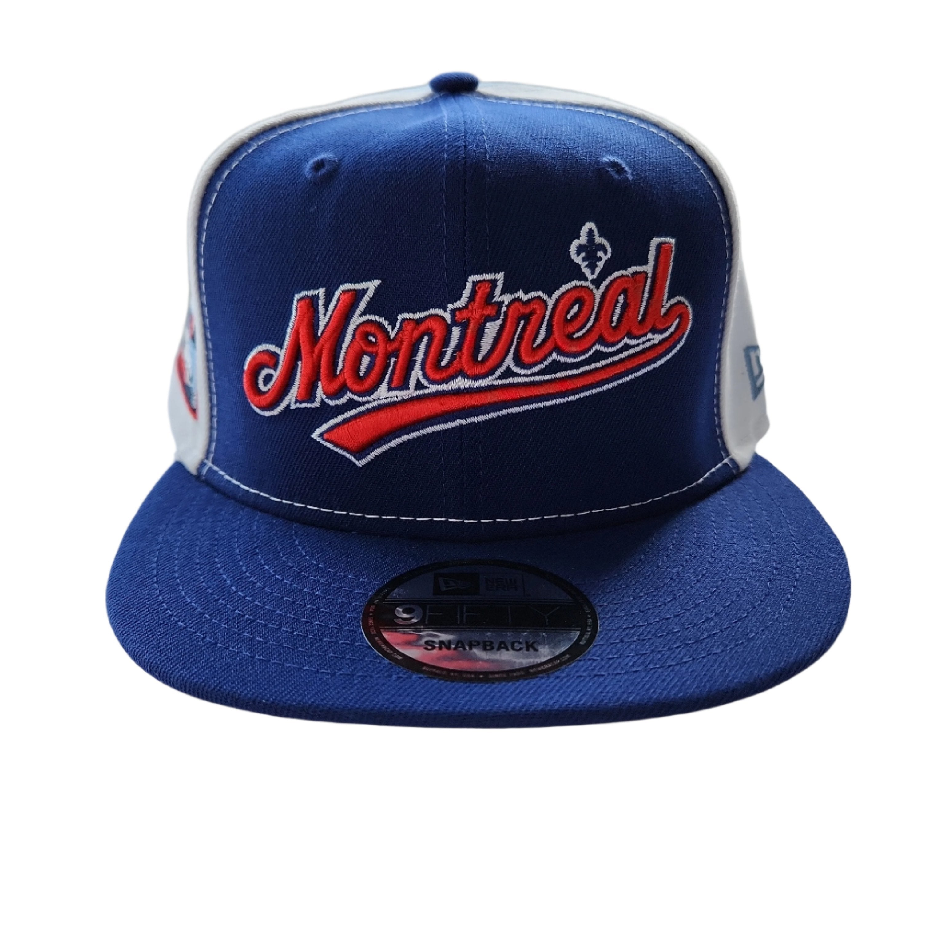 Expos de Montréal MLB New Era pour hommes, bleu royal, écusson du stade olympique 9Fifty, Cooperstown Snapback