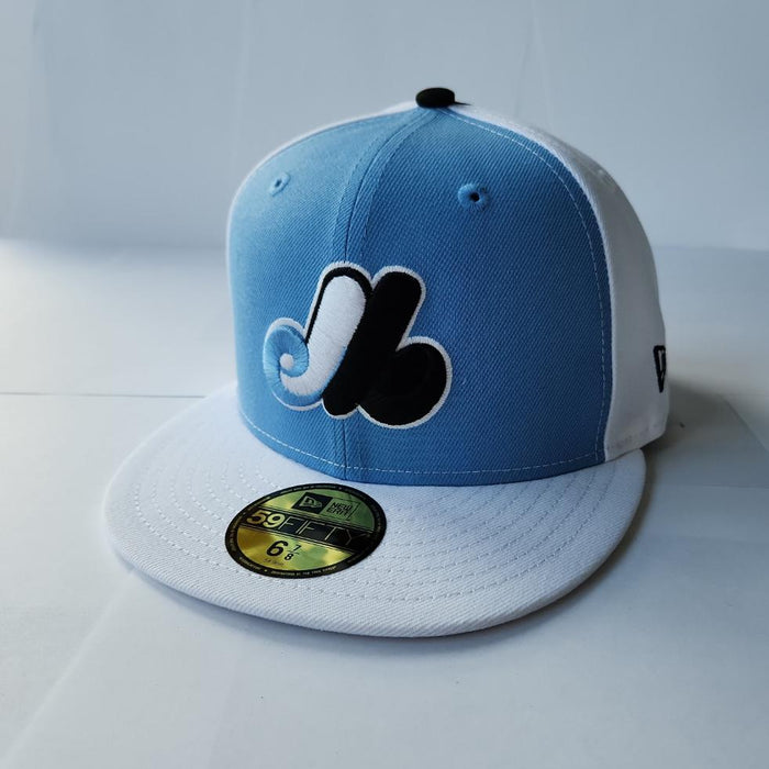 Montreal Expos MLB New Era Men's Light Blue/White 59Fifty Cooperstown Fitted Hat