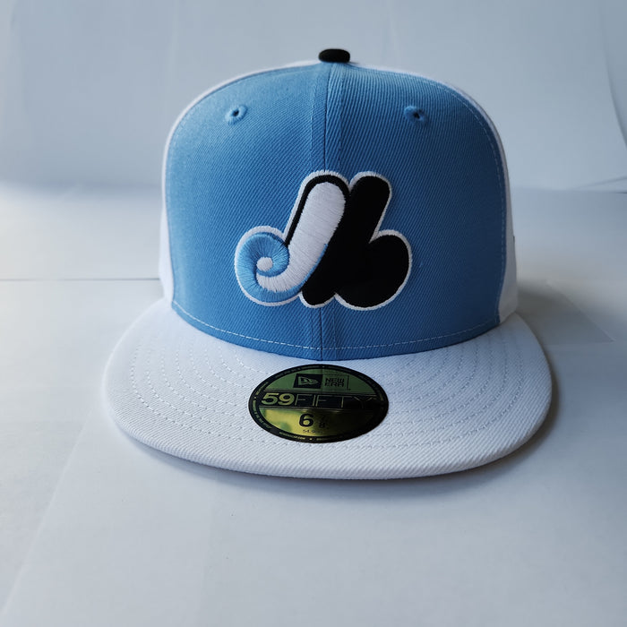 Montreal Expos MLB New Era Men's Light Blue/White 59Fifty Cooperstown Fitted Hat