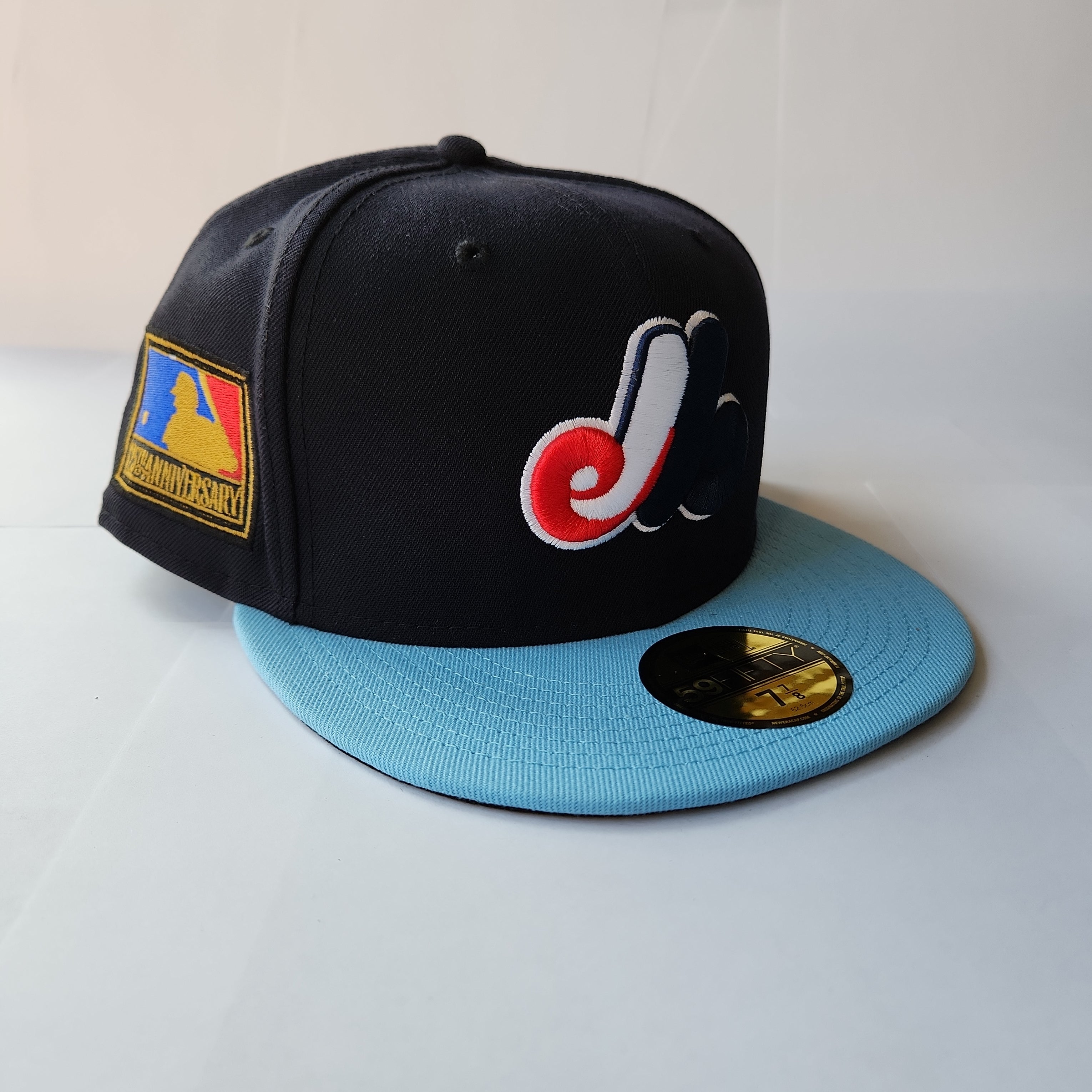 Montreal Expos MLB New Era Men's Navy/Light Blue 59Fifty 125th Anniversary Cooperstown Fitted Hat