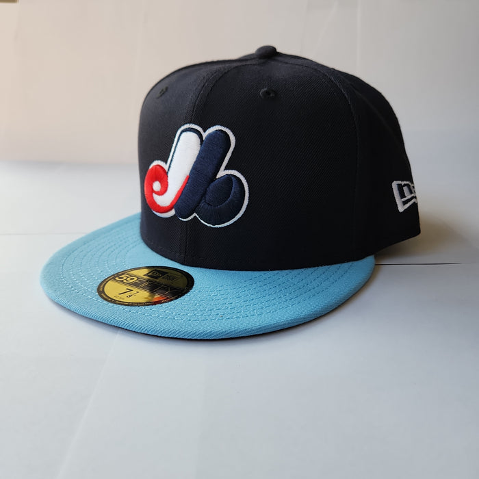 Montreal Expos MLB New Era Men's Navy/Light Blue 59Fifty 125th Anniversary Cooperstown Fitted Hat