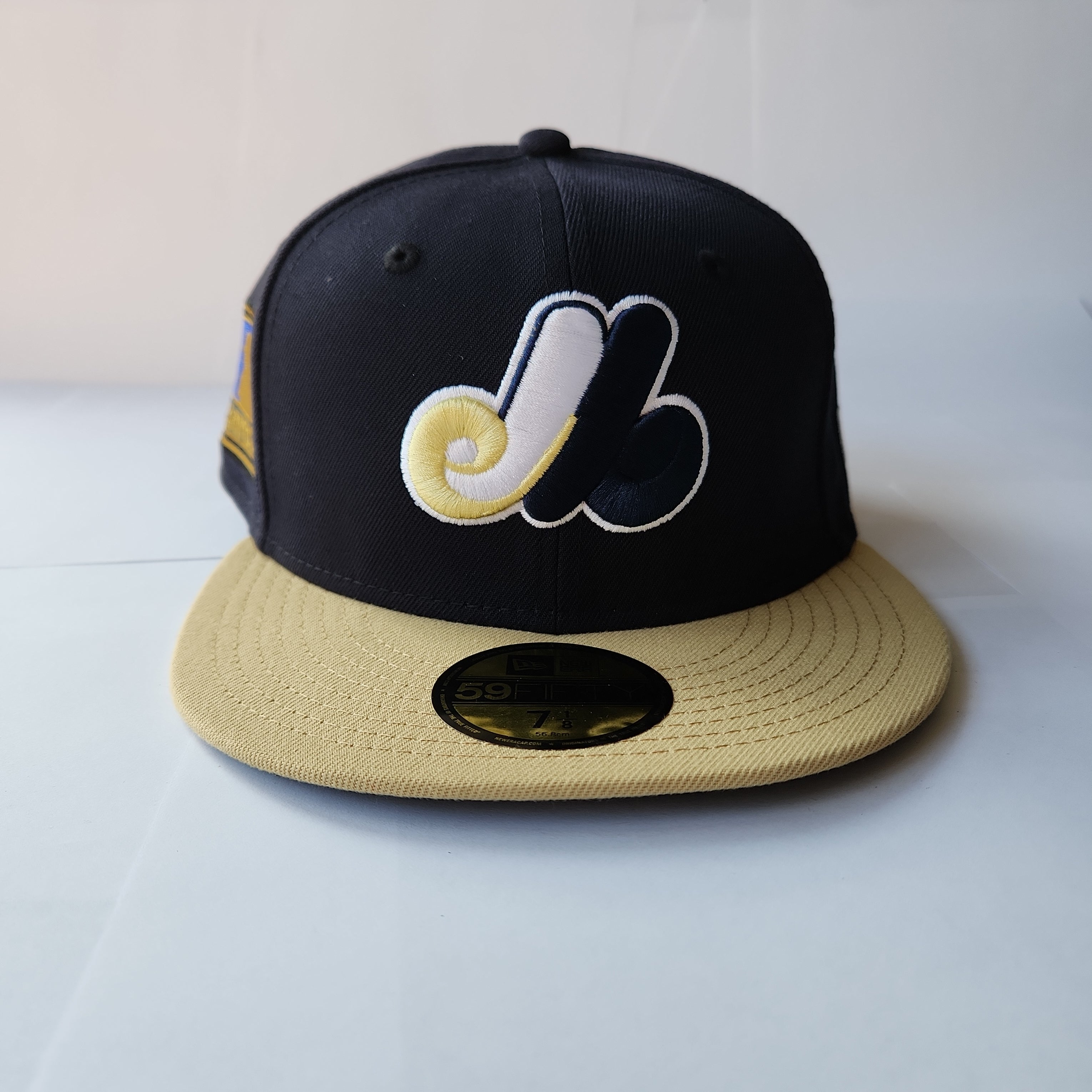 Montreal Expos MLB New Era Men's Navy/Gold 59Fifty 125th Anniversary Cooperstown Fitted Hat