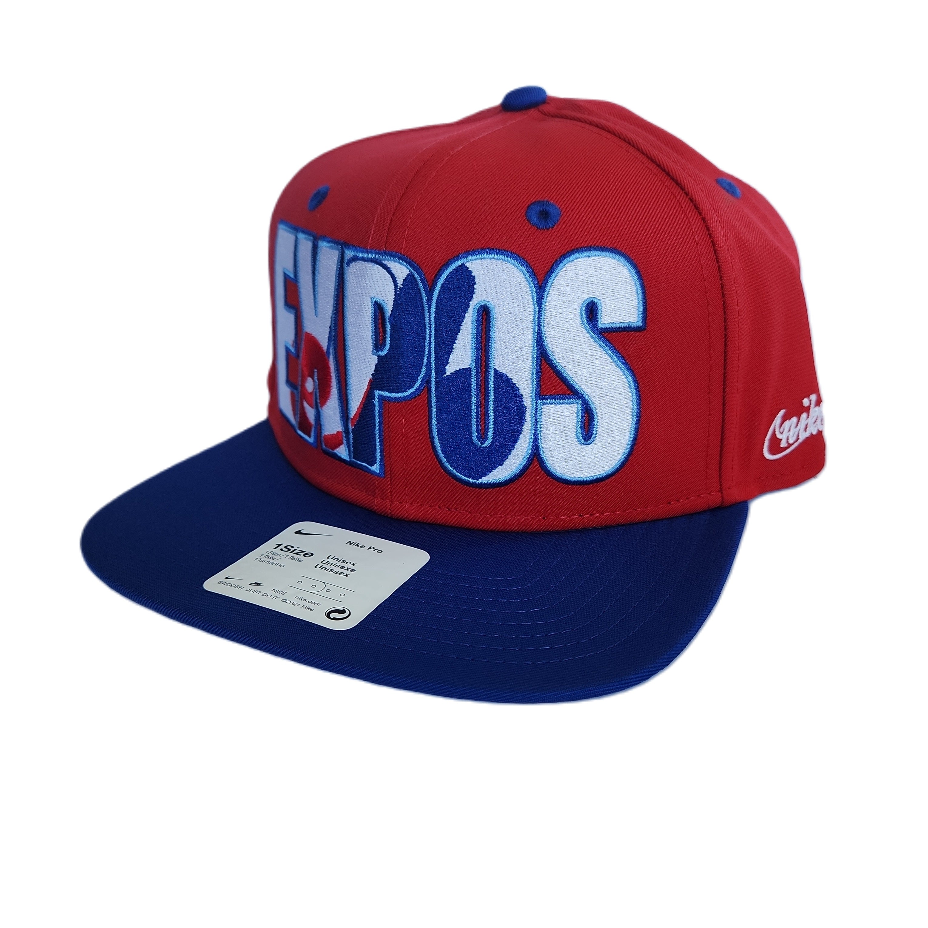 Montreal Expos MLB Nike Men's Red Cooperstown Pro Flat Brim Snapback