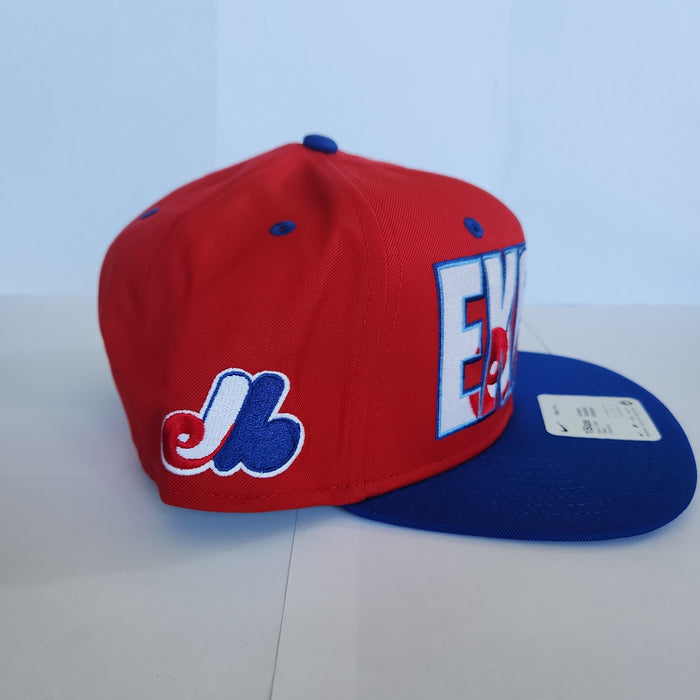 Montreal Expos MLB Nike Men's Red Cooperstown Pro Flat Brim Snapback