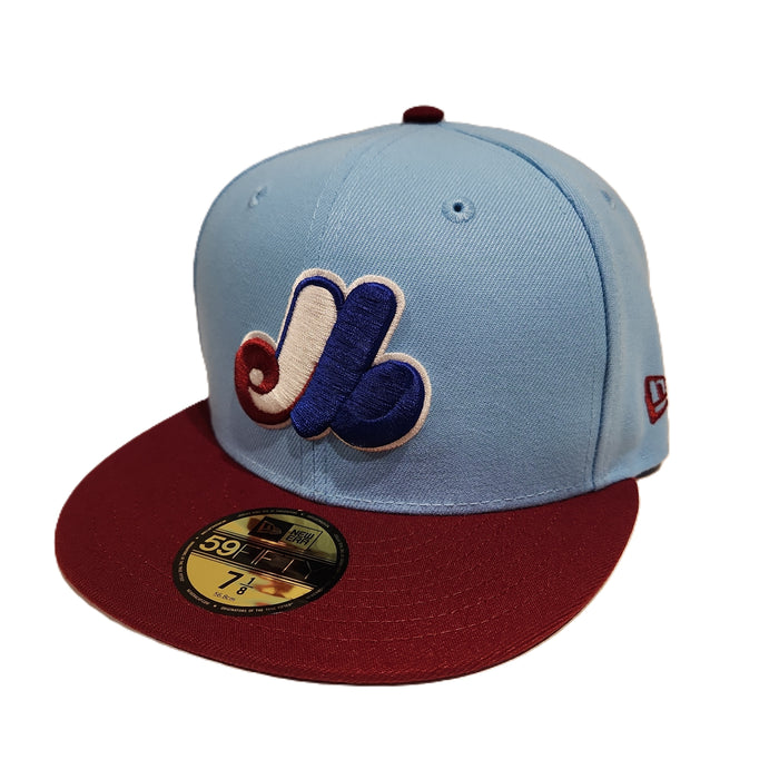 Montreal Expos MLB New Era Men's Light Blue/Red 59Fifty Cooperstown Two Tone Fitted Hat