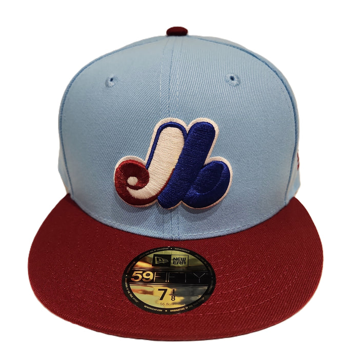 Montreal Expos MLB New Era Men's Light Blue/Red 59Fifty Cooperstown Two Tone Fitted Hat