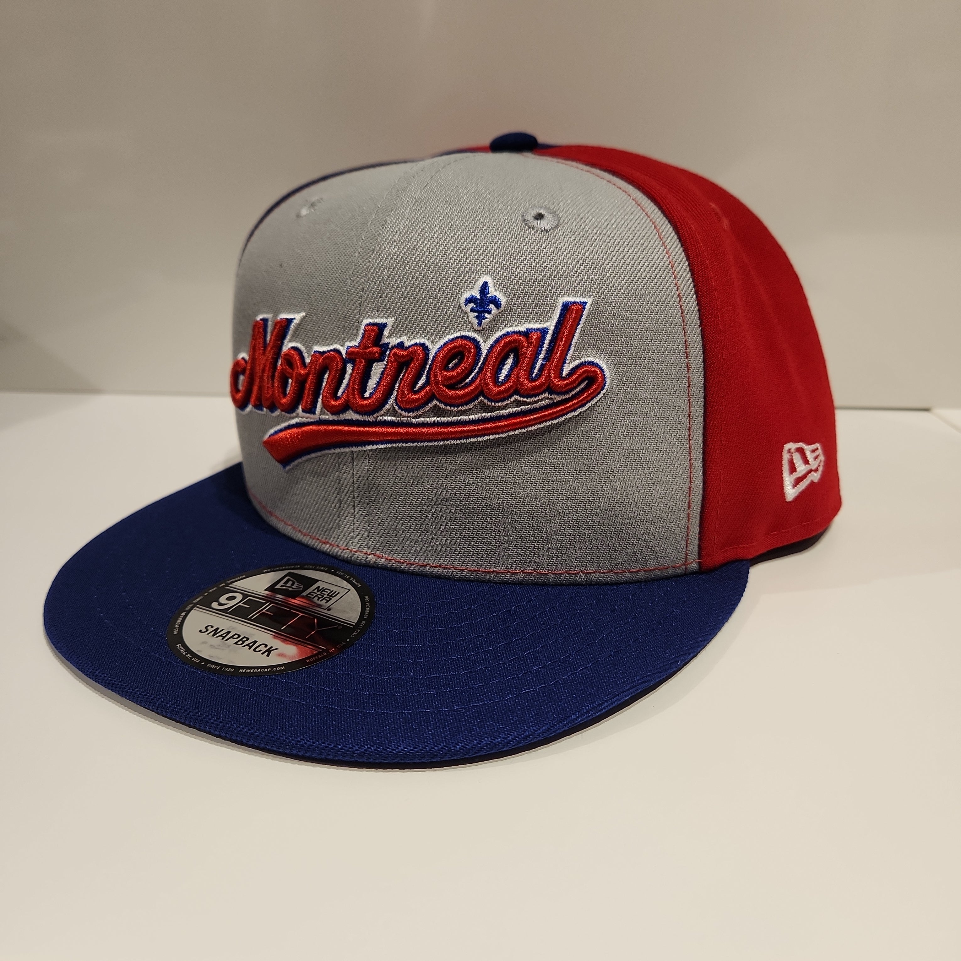 Expos de Montréal MLB New Era pour hommes, gris 9Fifty Cooperstown 35e anniversaire, uniforme rétro Snapback